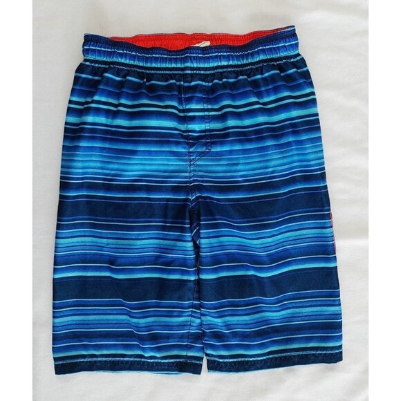 Under Armour Boys Swim Trunks Size YXL Blue Striped Mesh lined Elastic Drawstrin - Picture 1 of 3